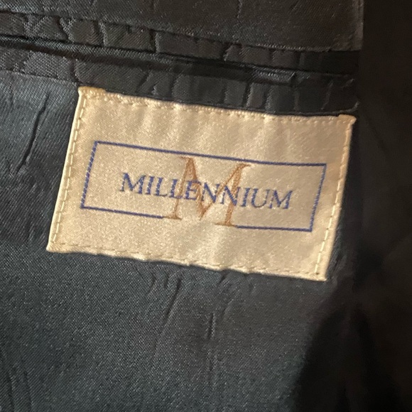 Millienium button Men’s black suit coat jacket 42 striped nwot blazer in USA - Picture 5 of 7